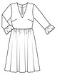 Платье с глубоким V-вырезом №115 — выкройка из Burda 2/2019