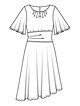 Платье с рукавами-крылышками №122 A — выкройка из Burda 3/2019