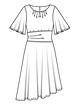 Платье с юбкой асимметричного кроя №122 B — выкройка из Burda 3/2019