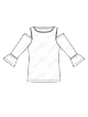 Пуловер с открытыми плечами №6314 B