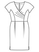 Платье-футляр с глубоким вырезом №410 — выкройка из Burda. Мода для полных 1/2019