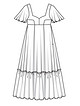 Макси-платье с рукавами-крылышками и оборкой №6 — выкройка из Burda. Летние платья 1/2019