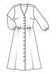 Платье-рубашка с V-вырезом №106 — выкройка из Burda 5/2019