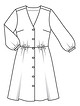 Платье рубашечного покроя №107 A — выкройка из Burda 5/2019