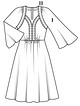 Платье с рукавами-раструбами №119 B — выкройка из Burda 8/2019