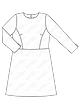 Платье А-силуэта №6255 A — выкройка из Каталог Burda 2/2019