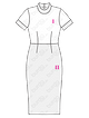 Двухцветное платье-футляр  №6267 B — выкройка из Каталог Burda 2/2019