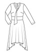 Платье с асимметричной юбкой №103 B — выкройка из Burda 10/2019