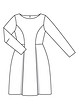 Платье с юбкой «колокол» №109 A — выкройка из Burda 10/2019