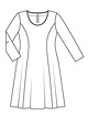 Платье расклешенного силуэта №407 — выкройка из Burda. Мода для полных 2/2019