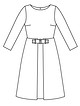 Платье с вырезом-лодочкой №112 A — выкройка из Burda 2/2020