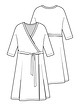 Платье с запахом и цельнокроеными рукавами №12 — выкройка из Knipmode Fashionstyle 2/2020