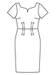 Платье-футляр с вырезом «сердечко» №121 — выкройка из Burda 3/2020