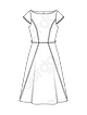 Платье с вырезом-лодочкой №6209 B — выкройка из Каталог Burda 1/2020