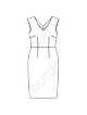 Платье-футляр с V-вырезами №6228 B — выкройка из Каталог Burda 1/2020