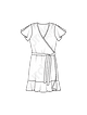 Платье с запахом №6238 B — выкройка из Каталог Burda 1/2020