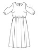 Платье с вырезами на рукавах №408 — выкройка из Burda. Мода для полных 1/2020