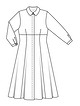 Платье рубашечного кроя №409 — выкройка из Burda. Мода для полных 1/2020