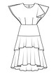Платье с рукавами-крылышками №109 B — выкройка из Burda 5/2020