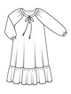 Платье с широкой оборкой №112 A — выкройка из Burda 7/2020