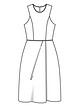 Платье с асимметричными складками на юбке  №104 — выкройка из Burda 7/2020