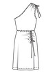 Платье на одно плечо №107 A — выкройка из Burda 7/2020