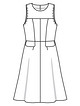 Платье с расклешённой юбкой №120 — выкройка из Burda 8/2020