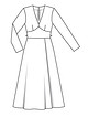 Платье с глубоким V-вырезом №113 B — выкройка из Burda 8/2020