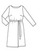 Платье с вырезом-лодочкой №112 — выкройка из Burda 10/2020