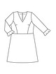 Платье с V-вырезом №413 — выкройка из Burda. Мода для полных 2/2020