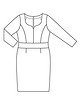 Платье-футляр с фигурным вырезом №130 — выкройка из Burda 11/2020