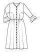 Платье с V-вырезом №108 A — выкройка из Burda 11/2020