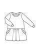 Платье с отрезной юбкой №1 B — выкройка из Burda. Детская мода 2/2020