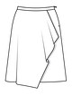 Льняная юбка с эффектом запаха №124 B