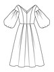 Платье с V-вырезом №102 A — выкройка из Burda 12/2020