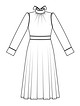 Платье с высоким воротником №103 A — выкройка из Burda 12/2020