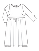 Платье с отрезной юбкой №127 — выкройка из Burda 1/2021