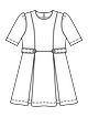 Платье с глубокими складками №130 — выкройка из Burda 1/2021