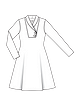 Платье с маленьким шалевым воротником №121 — выкройка из Burda 1/2021