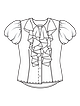 Блузка с рукавами-фонариками №124