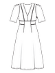 Платье миди с V-вырезом №112 — выкройка из Burda 4/2021