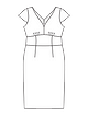 Платье-футляр с декольте №413 — выкройка из Burda. Мода для полных 1/2021