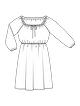 Платье с широким вырезом №126 — выкройка из Burda 7/2021