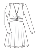 Платье с глубоким вырезом №113 B — выкройка из Burda 7/2021