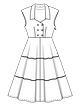 Платье с расклешенной юбкой №121 — выкройка из Burda 7/2021