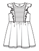 Платье с оборками №12 — выкройка из Burda. Детская мода 2/2021