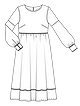 Платье с завышенной талией №118 — выкройка из Burda 1/2022