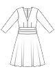 Платье с V -вырезом №120 — выкройка из Burda 3/2022