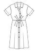 Платье-рубашка необычного кроя №109 A — выкройка из Burda 4/2022