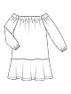 Платье с вырезом кармен №112 — выкройка из Burda 4/2022